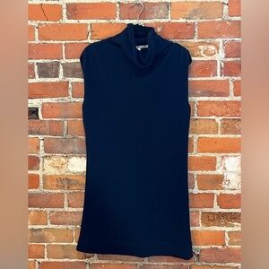 Hache Italy Wool Cashmere Blend Navy Blue Turtleneck Sweater Dress size IT44 US8